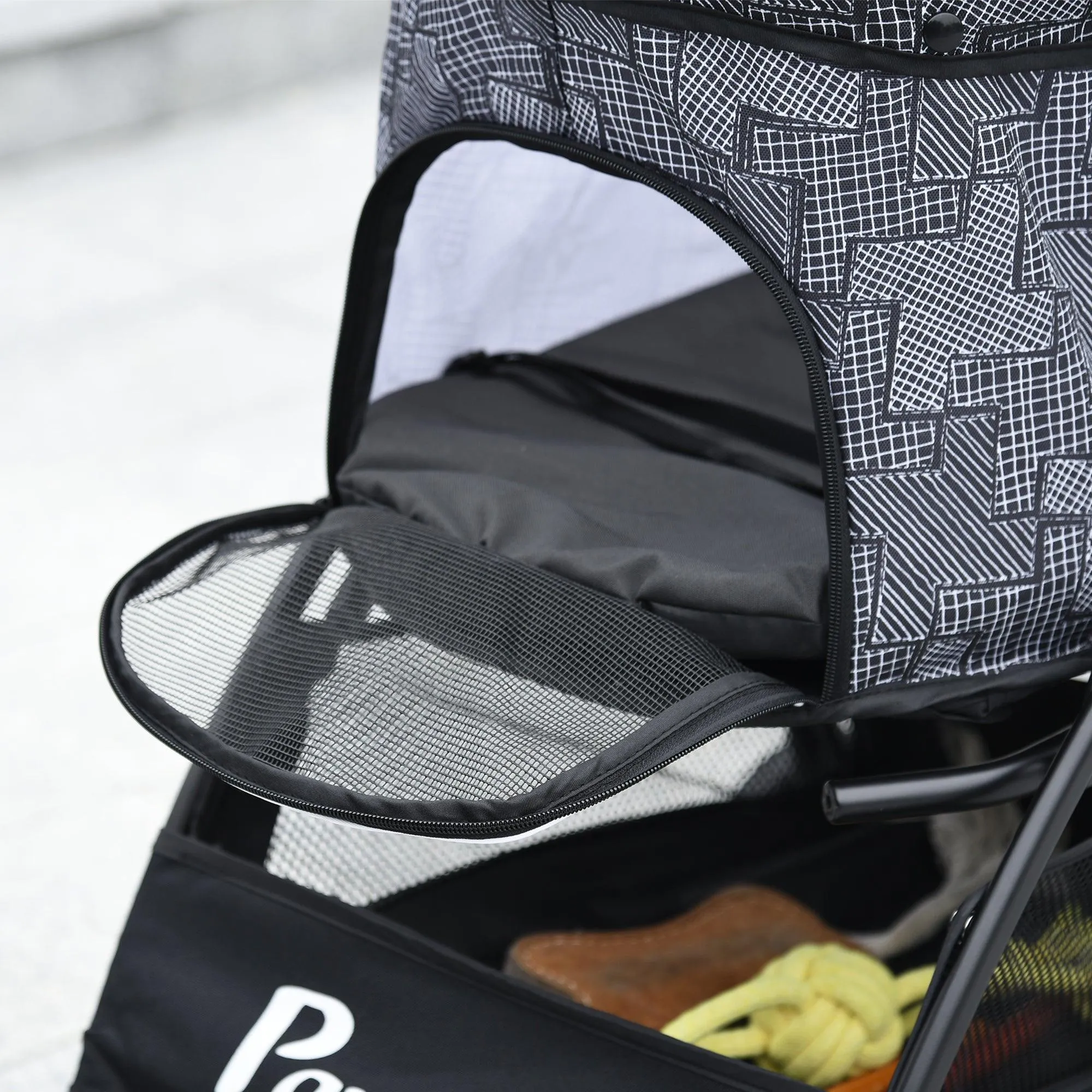 Pet Stroller with Universal Wheels - Grey